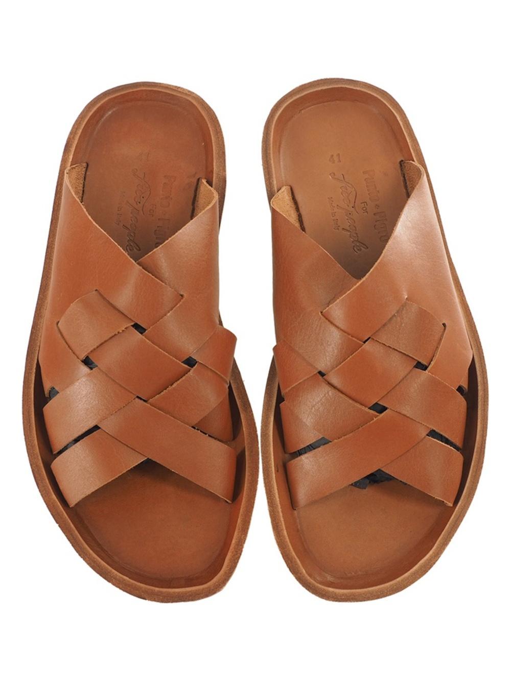 Free People Punto Pigro Taglia Woven Leather Sandal